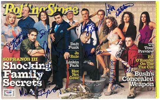 The Sopranos Signed Rolling Stone Magazine With 12 Signatures Including James Gandolfini, Michael Imperioli & Steven Van Zandt (PSA/DNA)